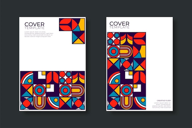 Resumen Bauhaus patrón geométrico fondo vector círculo triángulo y líneas cuadradas color arte diseño Colorido Bauhaus patrón fondo