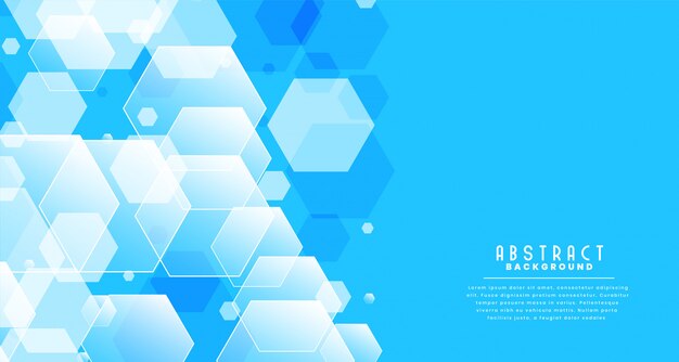 Resumen brillante fondo azul hexagonal