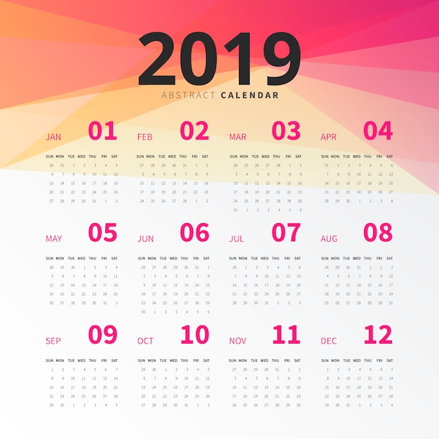 Resumen calendario 2019