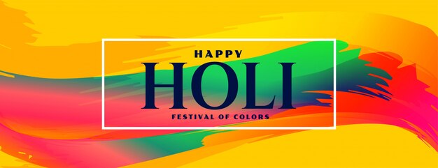 Resumen colorido feliz holi festival indio banner