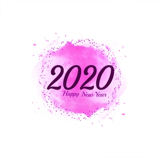 Resumen feliz año nuevo 2020 fondo rosa