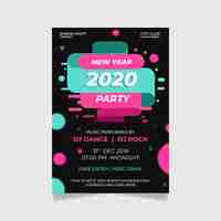 Vector gratuito resumen flyer template fiesta año nuevo 2020