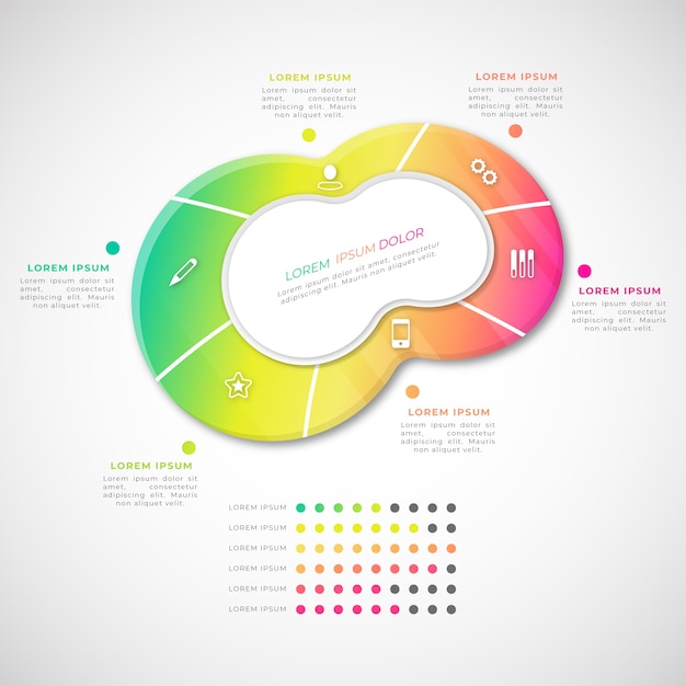 Vector gratuito resumen forma gradiente infografía