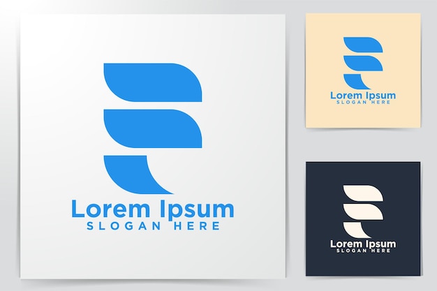 Resumen letra F, diseño de logotipos, ilustración vectorial