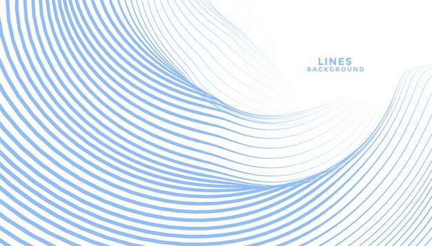 Resumen líneas onduladas azules que fluyen diseño de fondo