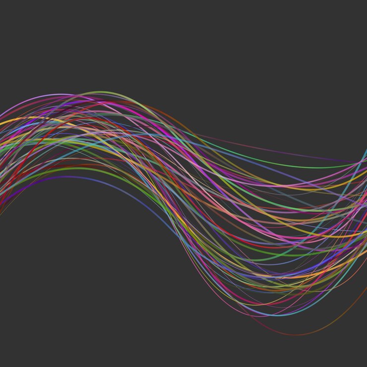 Vector gratuito resumen moderno ondulado fondo raya - diseño gráfico vectorial de coloridas líneas de onda curvada