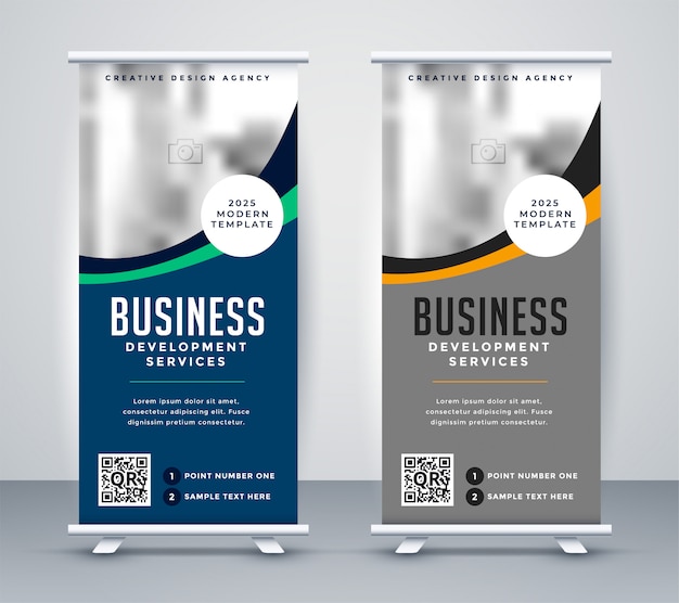 Resumen de negocios ondulado standee rollup banner diseño