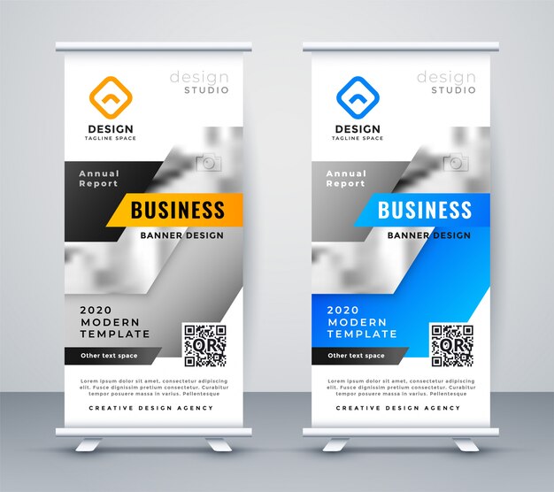 Resumen de negocios rollup banner diseño