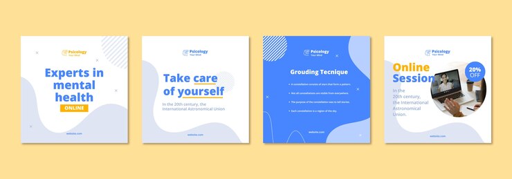 Vector gratuito resumen ondea tu publicación de instagram de psicología mental
