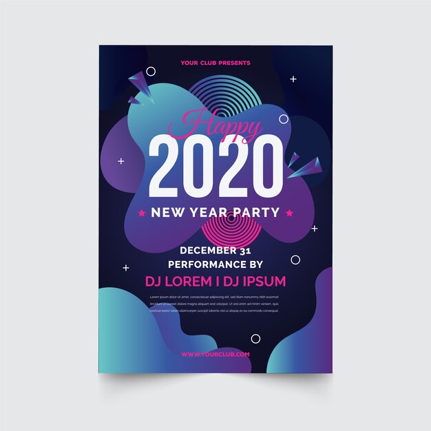 Resumen plantilla de volante de fiesta año nuevo 2020