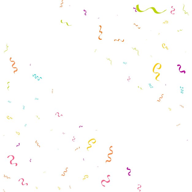 Resumen de vectores de fondo blanco con muchas piezas de confeti de colores diminutos que caen y cinta Carnaval Navidad o Año Nuevo decoración coloridos banderines de fiesta para el festival de cumpleaños