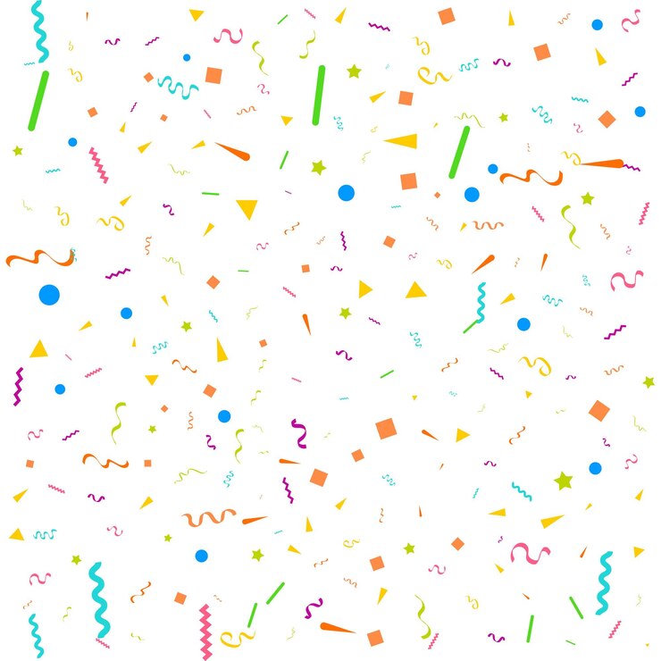 Resumen de vectores de fondo blanco con muchas piezas de confeti de colores diminutos que caen y cinta Carnaval Navidad o Año Nuevo decoración coloridos banderines de fiesta para el festival de cumpleaños