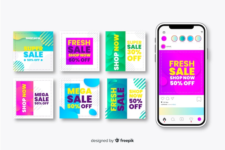 Vector gratuito resumen venta instagram post collection