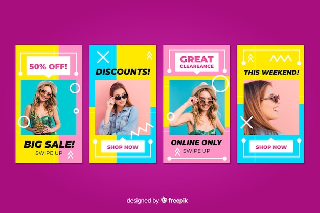 Vector gratuito resumen venta instagram story collection