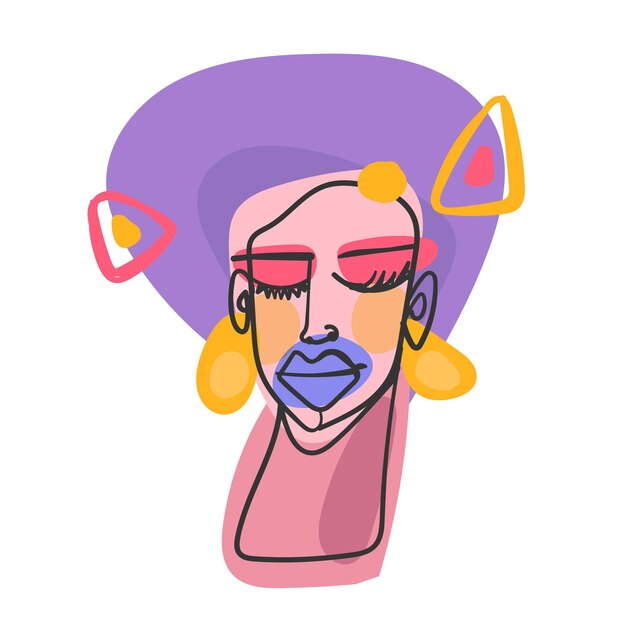 Retrato de diseño plano en estilo artístico