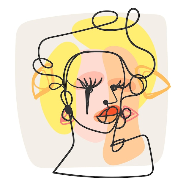 Retrato de diseño plano en estilo artístico