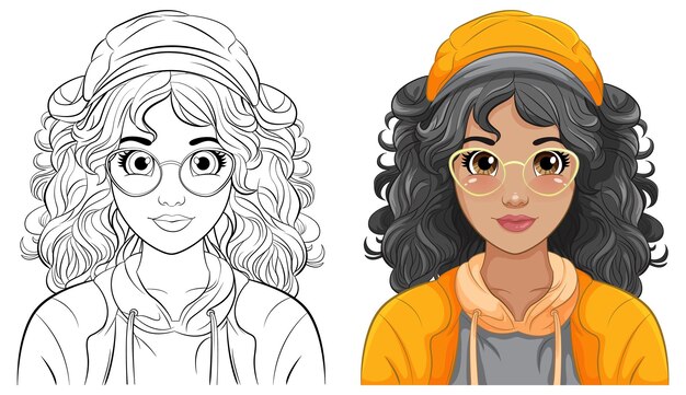Retrato de mujer con gorra y gafas