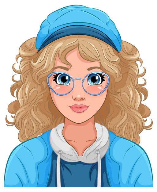 Retrato de mujer con gorra y gafas