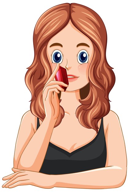 retrato, de, un, mujer joven, con, curación, cristal