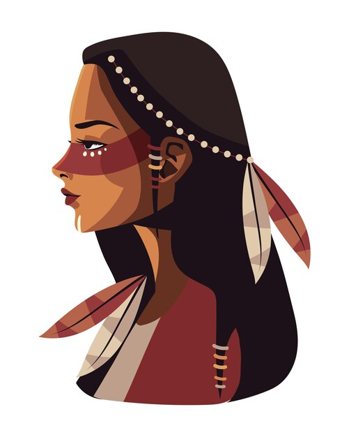 Retrato de una niña nativa americana