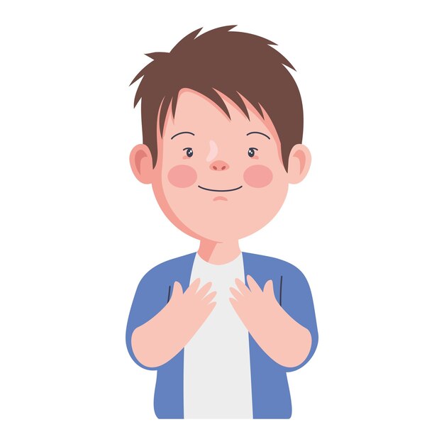 retrato de un niño con síndrome de Down