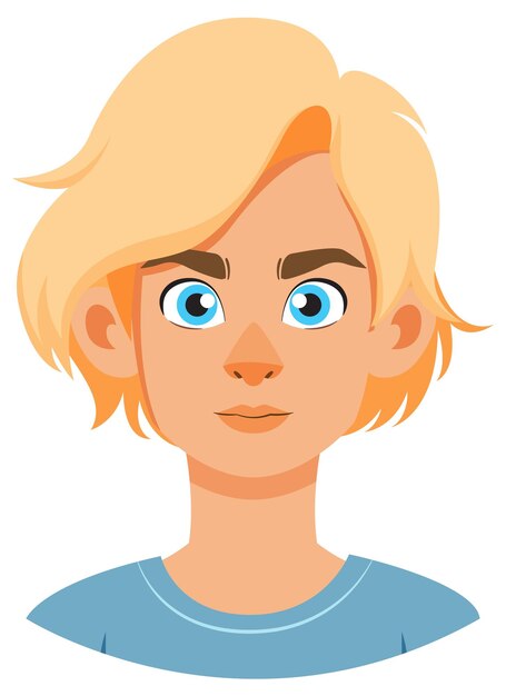 Retrato de un personaje de dibujos animados rubio