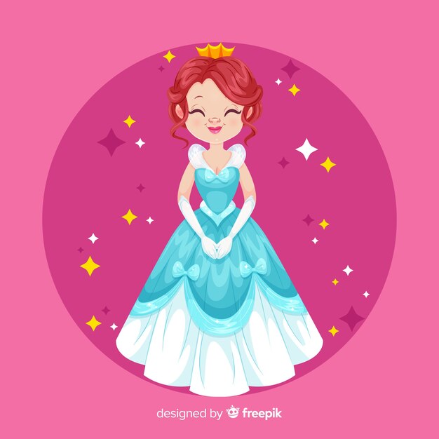 Retrato plano princesa sonriente