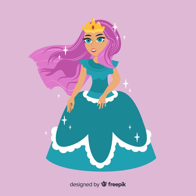 Retrato princesa plana