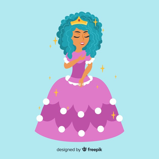 Retrato princesa plana