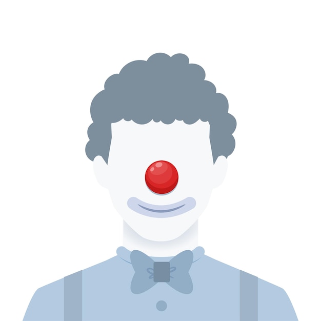 Vector gratuito un retrato sin rostro de un payaso. ilustración de vector aislado