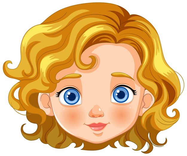 Retrato vectorial de una chica de ojos brillantes