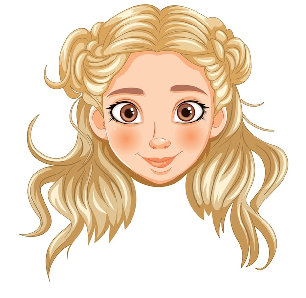 Retrato vectorial de una chica rubia sonriente