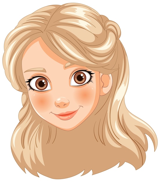 Retrato vectorial de una chica rubia sonriente