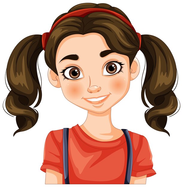 Retrato vectorial de una joven alegre