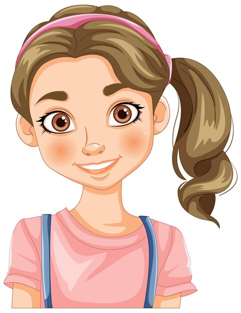 Retrato vectorial de una joven alegre