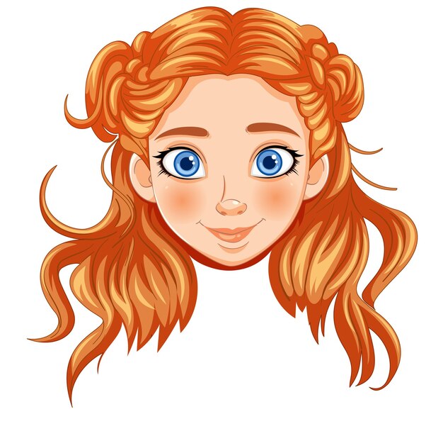 Retrato vectorial de una joven pelirroja alegre