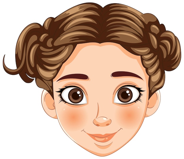 Retrato vectorial de una joven sonriente