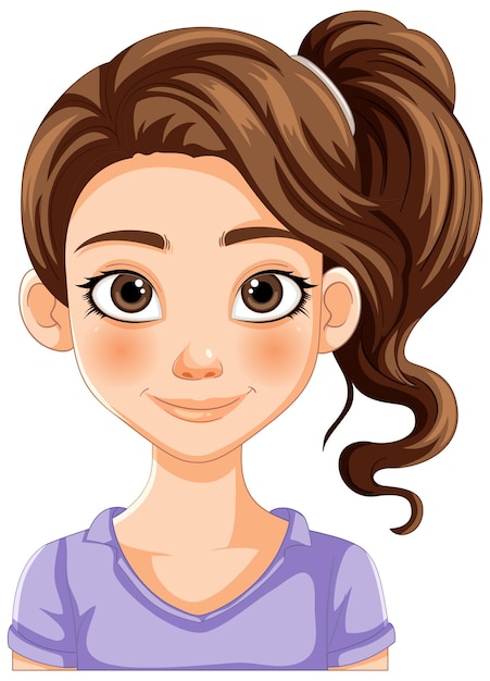 Retrato vectorial de una joven sonriente