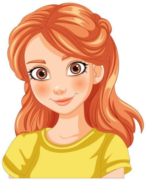 Retrato vectorial de una joven sonriente