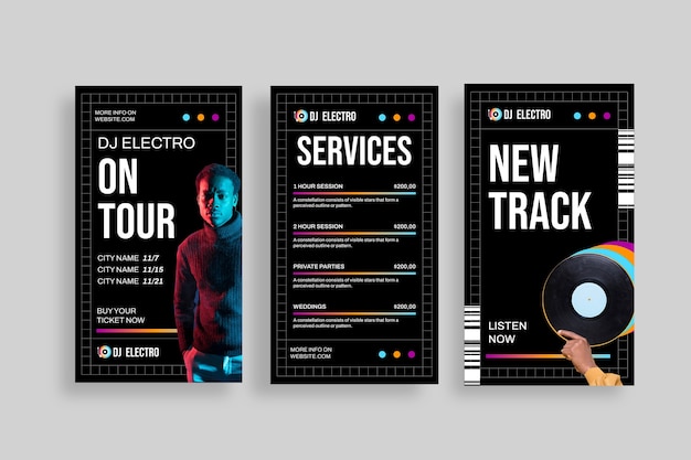 Retro gradiente dj electro historia de instagram