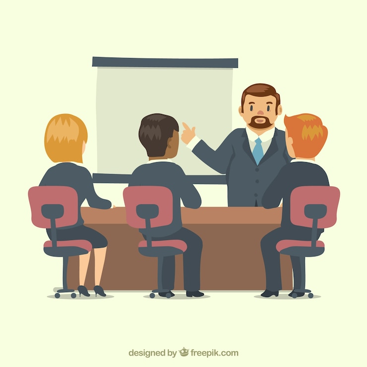 Vector gratuito reunión de negocios con jefe