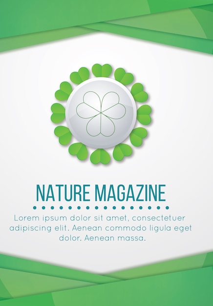 Revista ecológica verde con tréboles