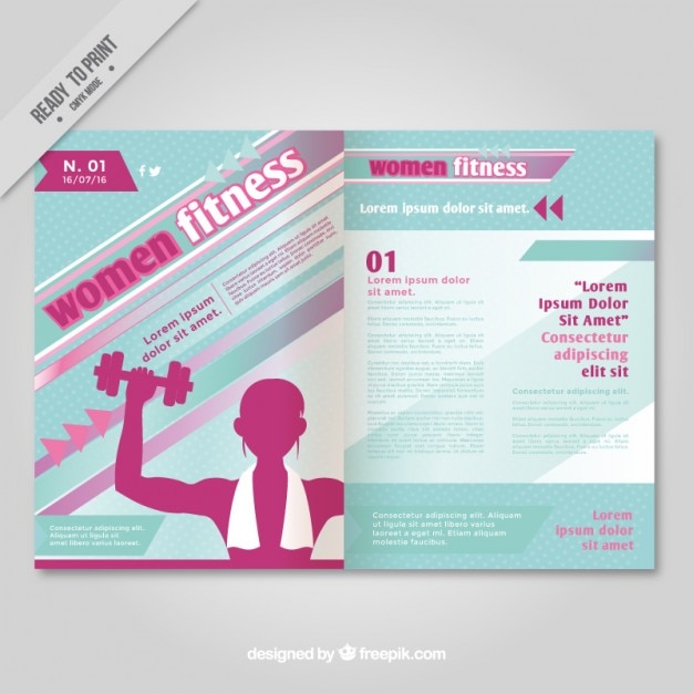 Vector gratuito revista de mujeres en buena forma