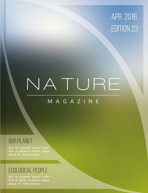 Vector gratuito revista de naturaleza con una hoja