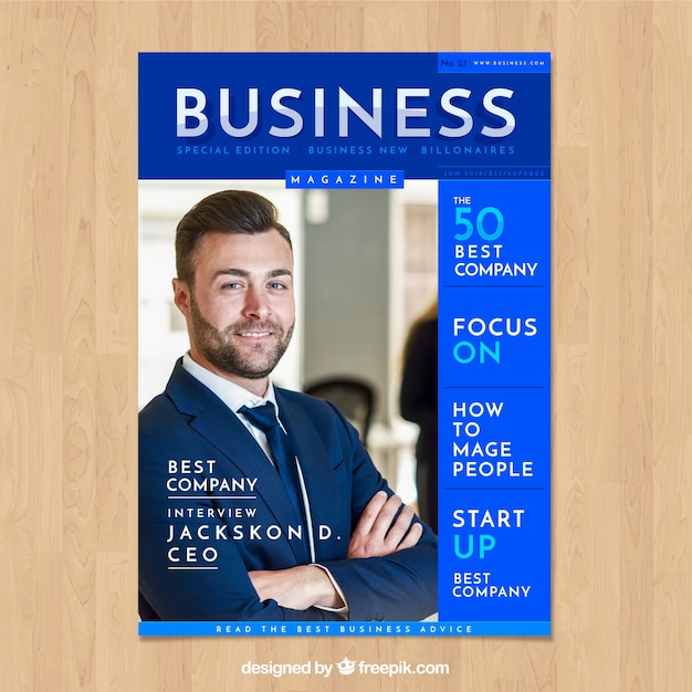 Revista de negocios con imagen