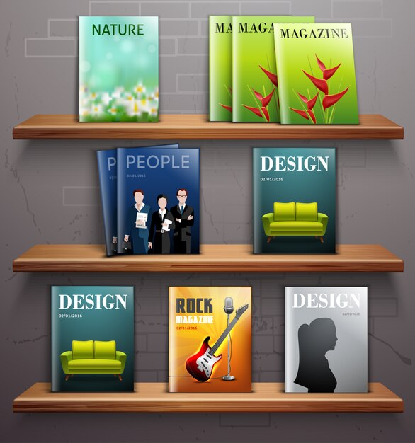 Revistas en estantes