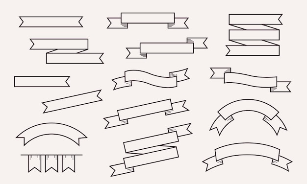 Ribbon Label Banner Collection Illustration