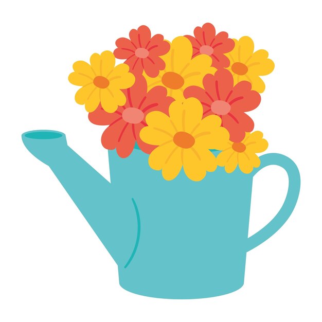 el riego puede con flores de primavera