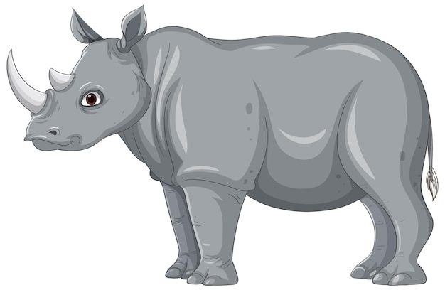 Rinoceronte gris aislado sobre fondo blanco.