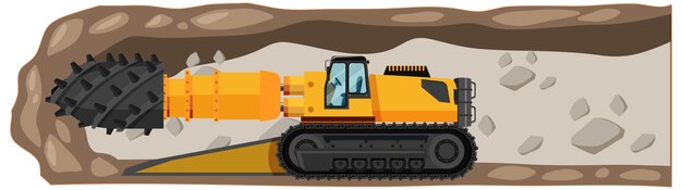 Vector gratuito roadheader de minería de carbón aislado